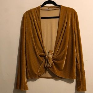 Velvet Tie Wrap Top